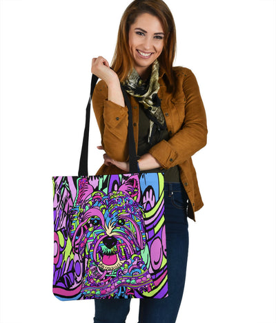Westie Design Tote Bags - Art By Cindy Sang - JillnJacks Exclusive