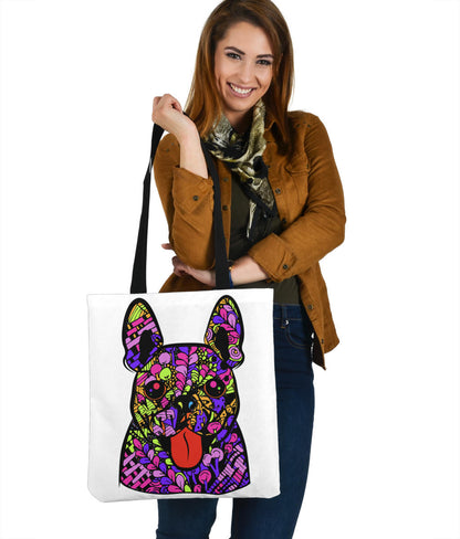 French Bulldog (Frenchie) Design Tote Bags - Art By Cindy Sang - JillnJacks Exclusive