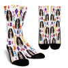 Cavalier King Charles Spaniel Floral Design Crew Socks - JillnJacks Exclusive - Jill 'n Jacks