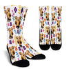 Airedale Terrier Floral Design Crew Socks - JillnJacks Exclusive - Jill 'n Jacks