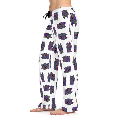 Husky Design Pajama Pants For Women - Art by Cindy Sang - JillnJacks Exclusive