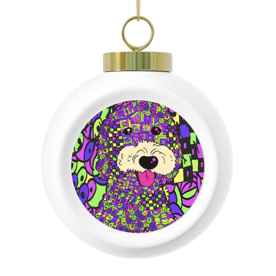 Goldendoodle Design Christmas Ball Ornament - Art By Cindy Sang - JillnJacks Exclusive