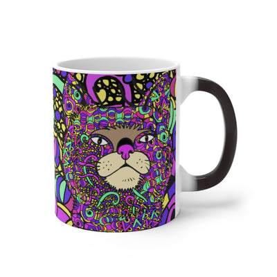 Cat Design Heat Activated Magic Mug - Art By Cindy Sang - JillnJacks Exclusive