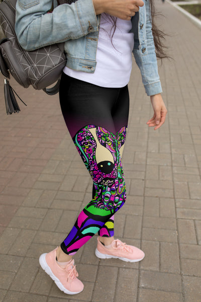 Basset Hound Design Leggings - Art By Cindy Sang - Jillnjacks Exclusive