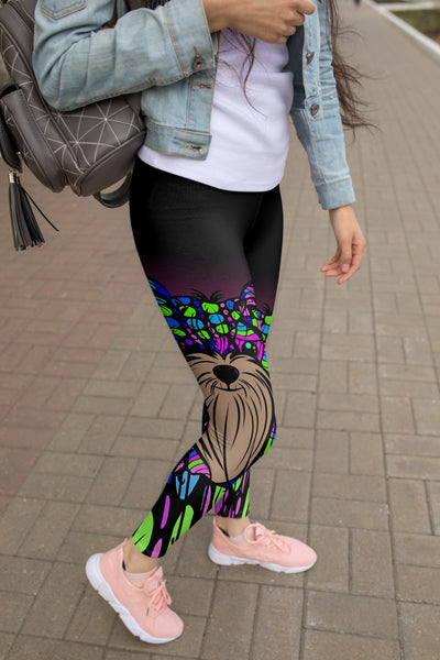 Yorkie Design Leggings - Art By Cindy Sang - Jillnjacks Exclusive