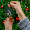 Norwegian Elkhound Design Ceramic Christmas Ornament Green Background - 2022 Collection