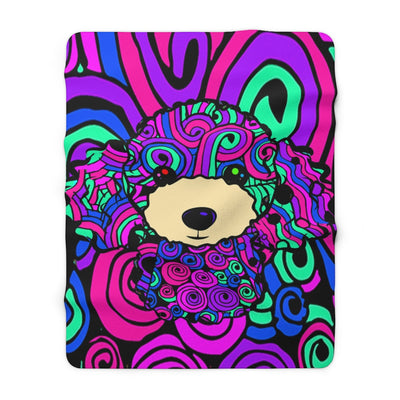 Poodle Design Sherpa Fleece Blanket - Art by Cindy Sang - JillnJacks Exclusive