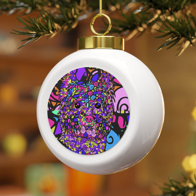 Cairn Terrier Design Christmas Ball Ornament - Art By Cindy Sang - JillnJacks Exclusive