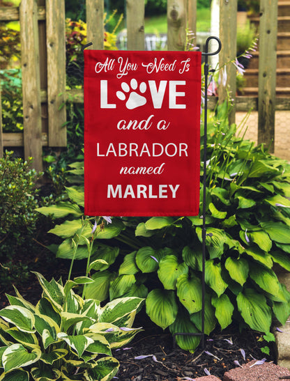 All You Need Is Love & A Dog Breed Name...Personalized Garden Flags - Jill 'n Jacks