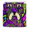 Bulldog Colorful Bedding Set - Duvet / Comforter Cover and Two Pillow Covers -  Art By Cindy Sang - JillnJacks Exclusive