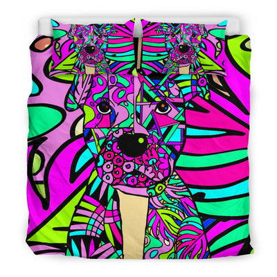 Pit Bull Colorful Bedding Set (Design #2) - Duvet / Comforter Cover and Two Pillow Covers -  Art By Cindy Sang - JillnJacks Exclusive