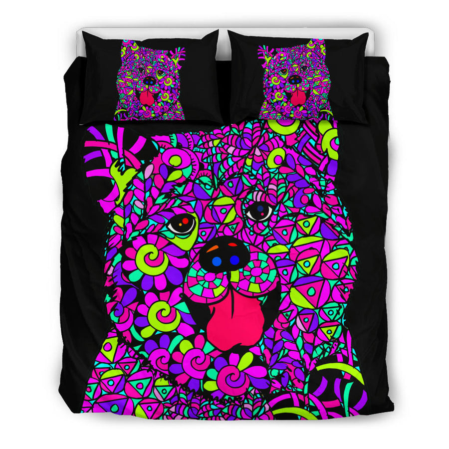 Akita Black Bedding Set - Duvet / Comforter Cover and Two Pillow Covers -  Art By Cindy Sang - JillnJacks Exclusive