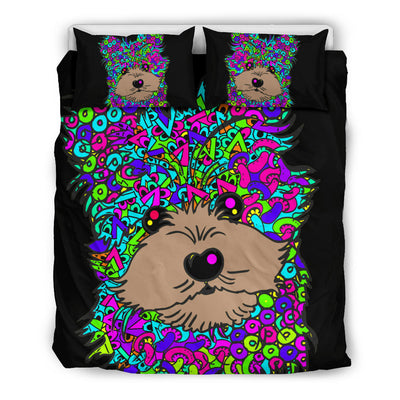 Maltese Black Bedding Set - Duvet / Comforter Cover and Two Pillow Covers -  Art By Cindy Sang - JillnJacks Exclusive
