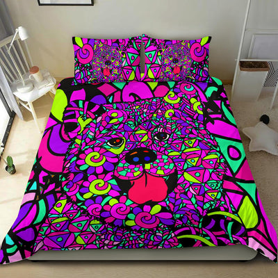 Akita Colorful Bedding Set - Duvet / Comforter Cover and Two Pillow Covers -  Art By Cindy Sang - JillnJacks Exclusive