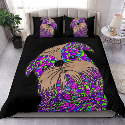 Brussels Griffon Black Bedding Set - Duvet / Comforter Cover and Two Pillow Covers -  Art By Cindy Sang - JillnJacks Exclusive