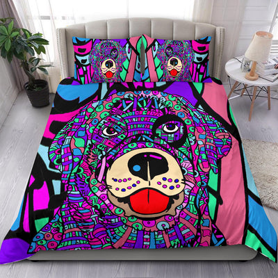 Labrador Colorful Bedding Set - Duvet / Comforter Cover and Two Pillow Covers -  Art By Cindy Sang - JillnJacks Exclusive