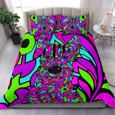Scottish Terrier Colorful Bedding Set - Duvet / Comforter Cover and Two Pillow Covers -  Art By Cindy Sang - JillnJacks Exclusive
