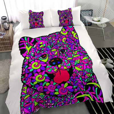 Akita White Bedding Set - Duvet / Comforter Cover and Two Pillow Covers -  Art By Cindy Sang - JillnJacks Exclusive