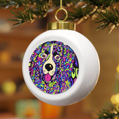 Bernese Mountain Dog Design Christmas Ball Ornament (Design #2) - Art By Cindy Sang - JillnJacks Exclusive