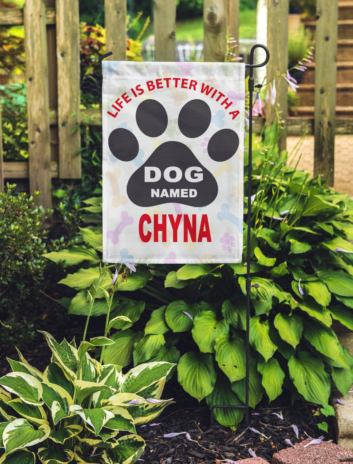 Life Is Better With A Dog Named... Personalized Garden Flags - Jill 'n Jacks