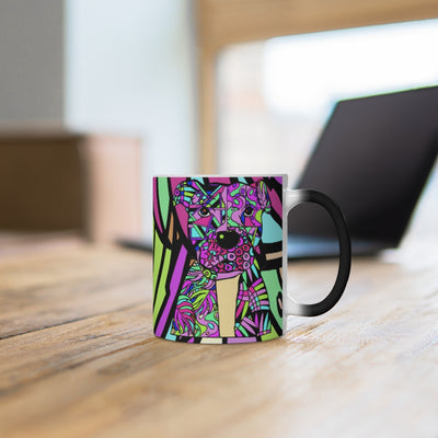 Pit Bull Design Heat Activated Magic Mug - Art By Cindy Sang - JillnJacks Exclusive