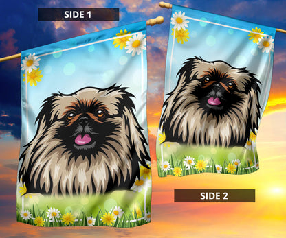 Pekingese Design #2 Spring and Summer Garden And House Flags - 2022 Collection