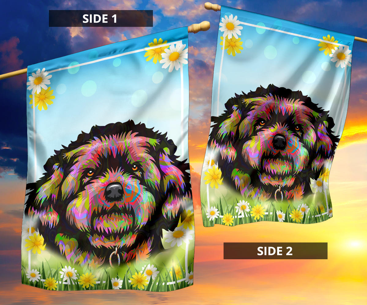 Maltipoo Design Spring Garden And House Flags - 2023 Collection by Cindy Sang