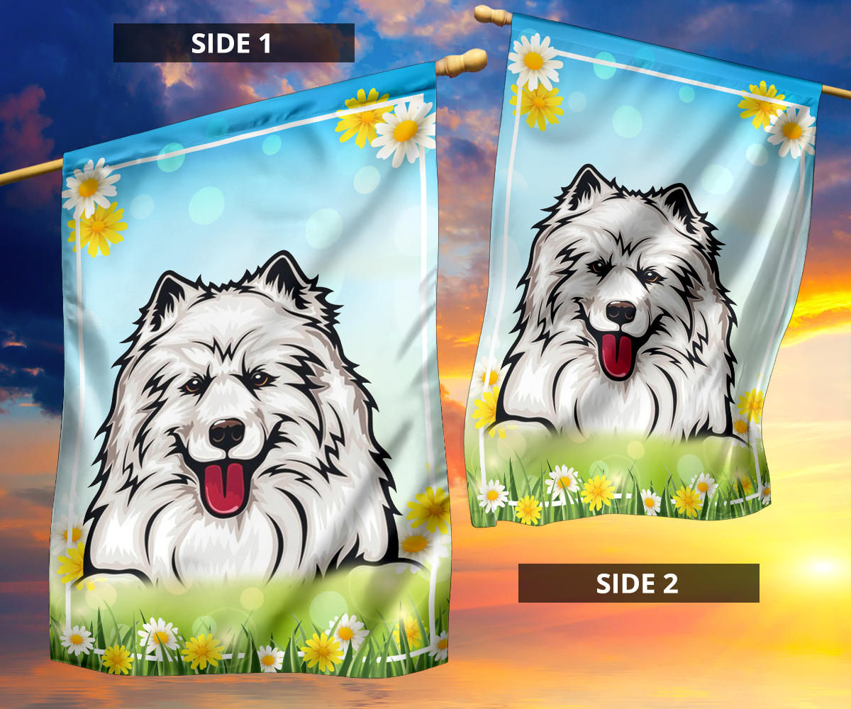 Samoyed Design Spring and Summer Garden And House Flags - 2022 Collection