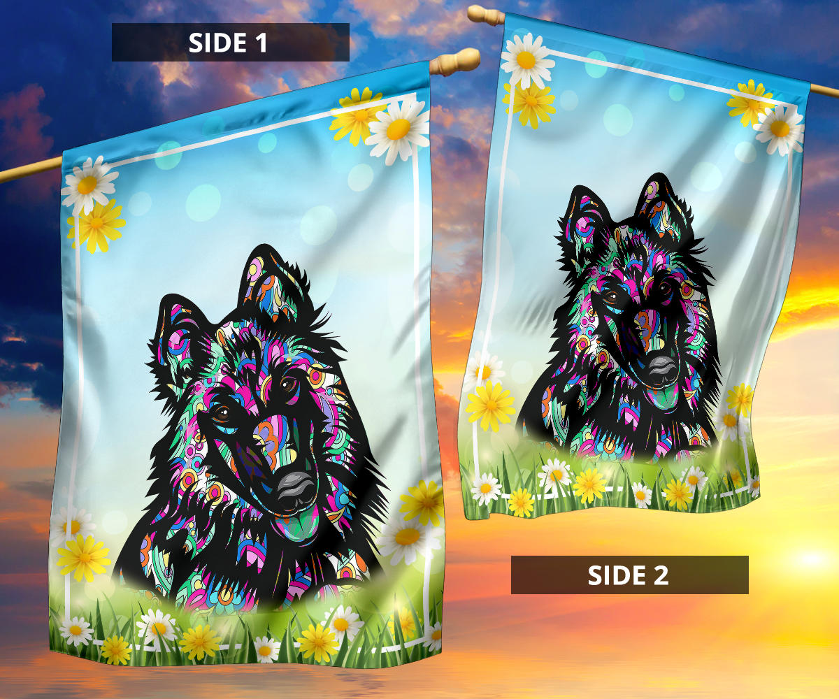 Belgian Malinois Design Spring Garden And House Flags - 2023 Collection by Cindy Sang