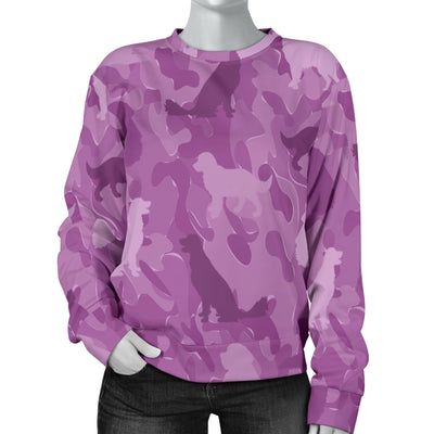 Golden Retriever Pink Camouflage Design Sweater For Women - JillnJacks Exclusive