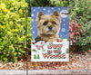 Cairn Terrier Design Seasons Greetings Garden and House Flags - JillnJacks Exclusive
