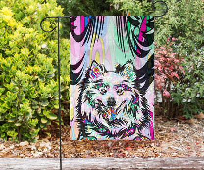 American Eskimo Design Garden and House Flags - Art by Cindy Sang - 2023 Collection