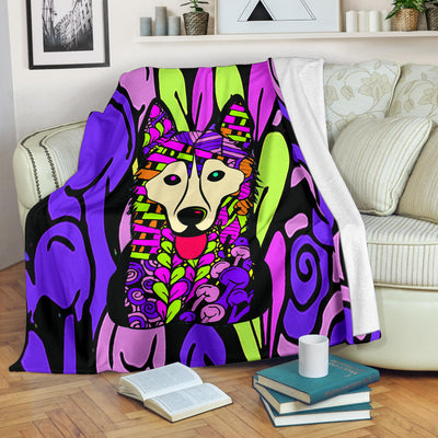 Husky Design Premium Fleece Blankets - Art by Cindy Sang - JillnJacks Exclusive