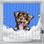 Australian Shepherd Design #3 Shower Curtains with Blue Back - 2022 Collection