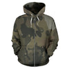 Bernese Mountain Dog Design Light Green Camouflage All Over Print Zip-Up Hoodies