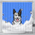 Australian Cattle Dog Design Shower Curtains with Blue Back - 2022 Collection