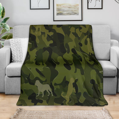 Rottweiler Green Camouflage Design Premium Blanket
