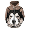 Alaskan Malamute Design Zip-Up Hoodies - Fur Color Background - 2022 Collection
