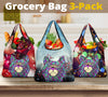 Cat Design 3 Pack Grocery Bags With Holiday / Christmas Print #2 - Art by Cindy Sang