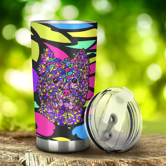 Cairn Terrier Design Double-Walled Vacuum Insulated Tumblers (Colorful Back) - Art By Cindy Sang - JillnJacks Exclusive