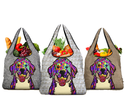 Bernese Mountain Dog Design #2 - 3 Pack Grocery Bags - Arts by Cindy Sang - JillnJacks Exclusive