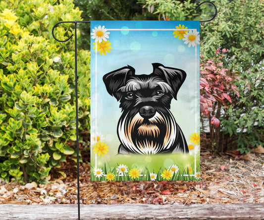 Schnauzer  Design #2 Spring and Summer Garden And House Flags - 2022 Collection