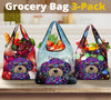 Maltese Design 3 Pack Grocery Bags With Holiday / Christmas Print #2 - Art by Cindy Sang