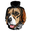 Beagle Design #2 All Over Print Hoodies With Black Background