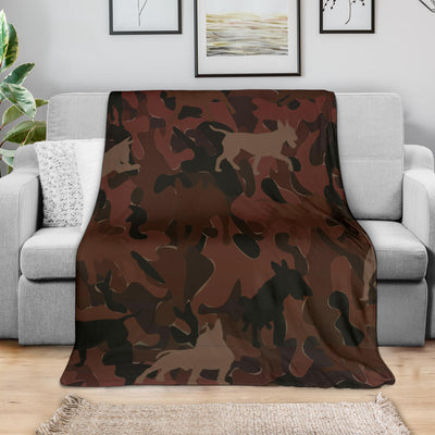 Bull Terrier Maroon Camouflage Design Premium Blanket