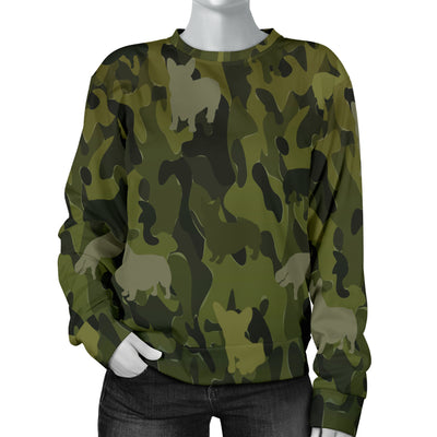 Corgi Green Camouflage Design Sweater For Women - JillnJacks Exclusive