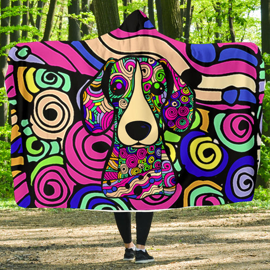Beagle Design Hooded Blankets - Art by Cindy Sang - JillnJacks Exclusive