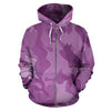French Bulldog (Frenchie) Design Pink Camouflage All Over Print Zip-Up Hoodies