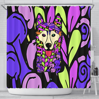 Husky Design Shower Curtains (Design #2) - Art By Cindy Sang