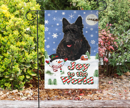 Wheaton Terrier Design Seasons Greetings Garden and House Flags - JillnJacks Exclusive